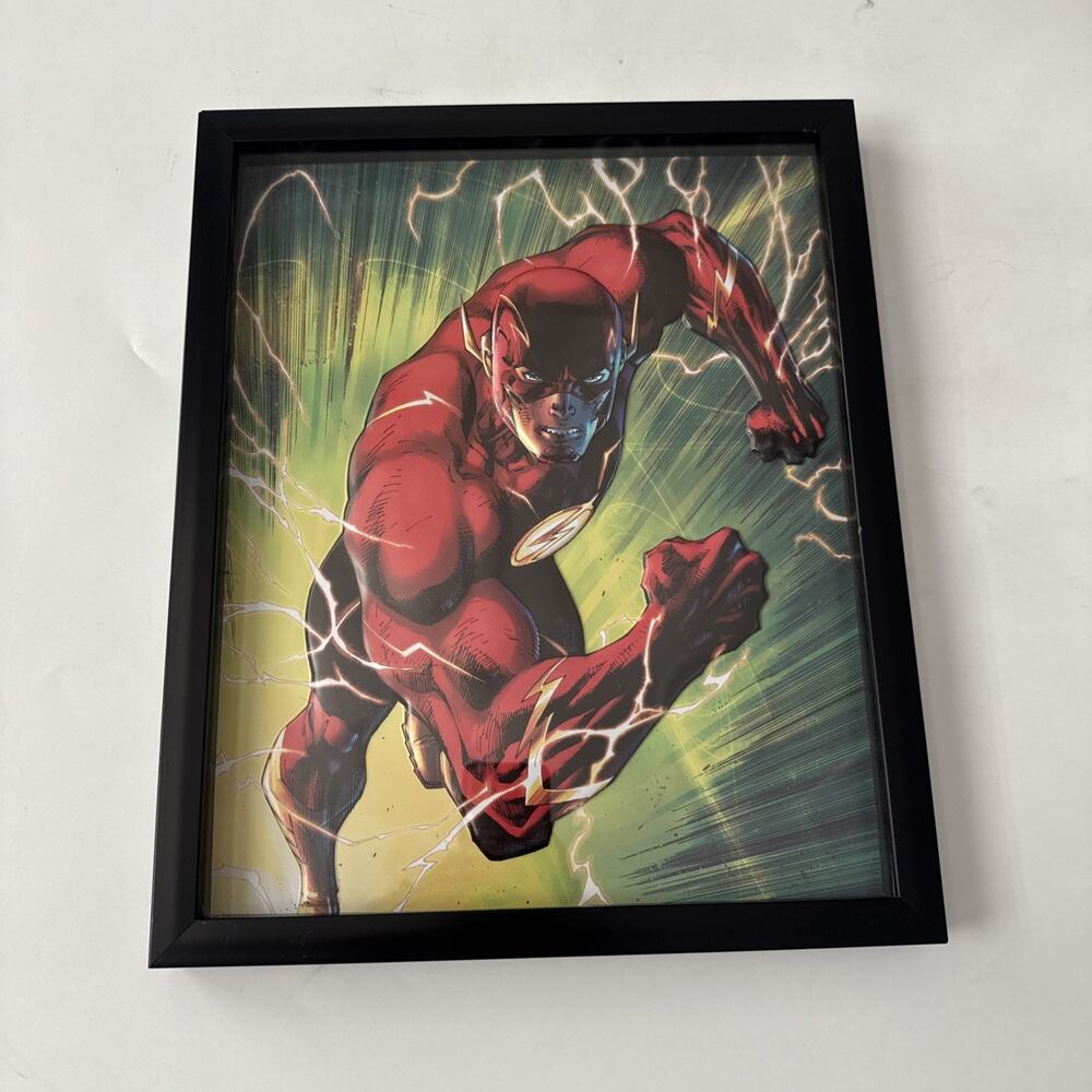 DC Comics The Flash Canvas Wall Art Pop Creations Superhero Framed Print 15.5"